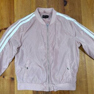 New Look Light Pink Bomber Jacket with White Accents